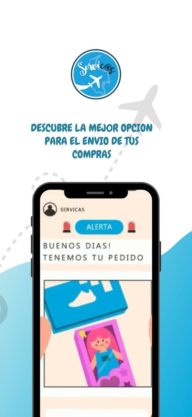 Aviso en la app anunciando que un paquete ya llegó a la bodega de Miami